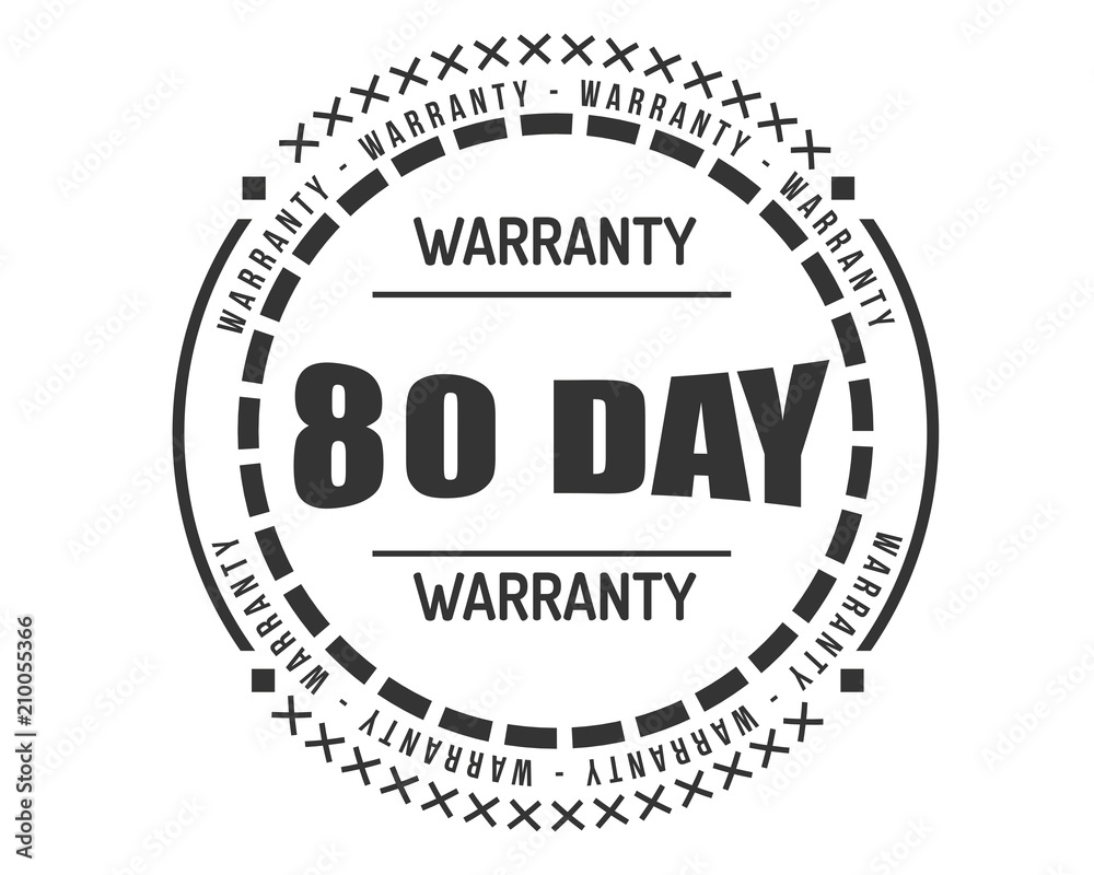 80 day warranty icon vintage rubber stamp guarantee
