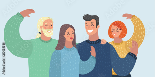People avatars group friends 