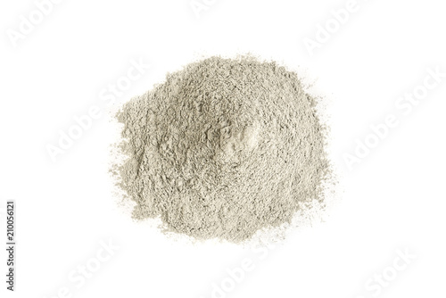 White cosmetic clay isolated on white background.