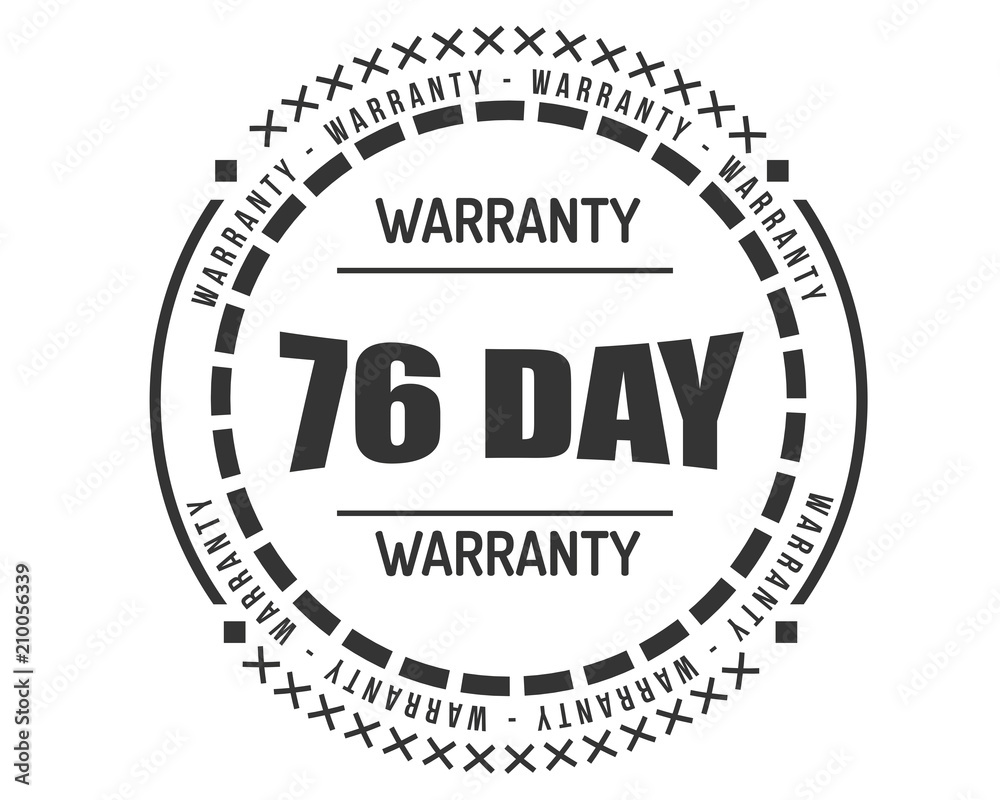 76 day warranty icon vintage rubber stamp guarantee