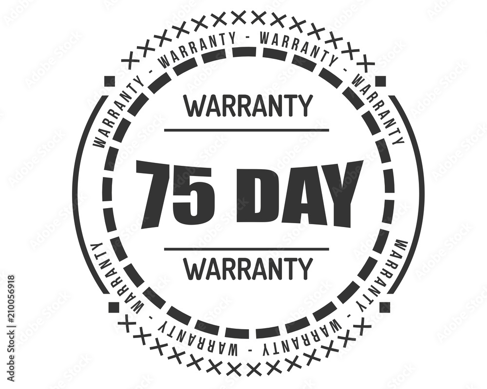 75 day warranty icon vintage rubber stamp guarantee
