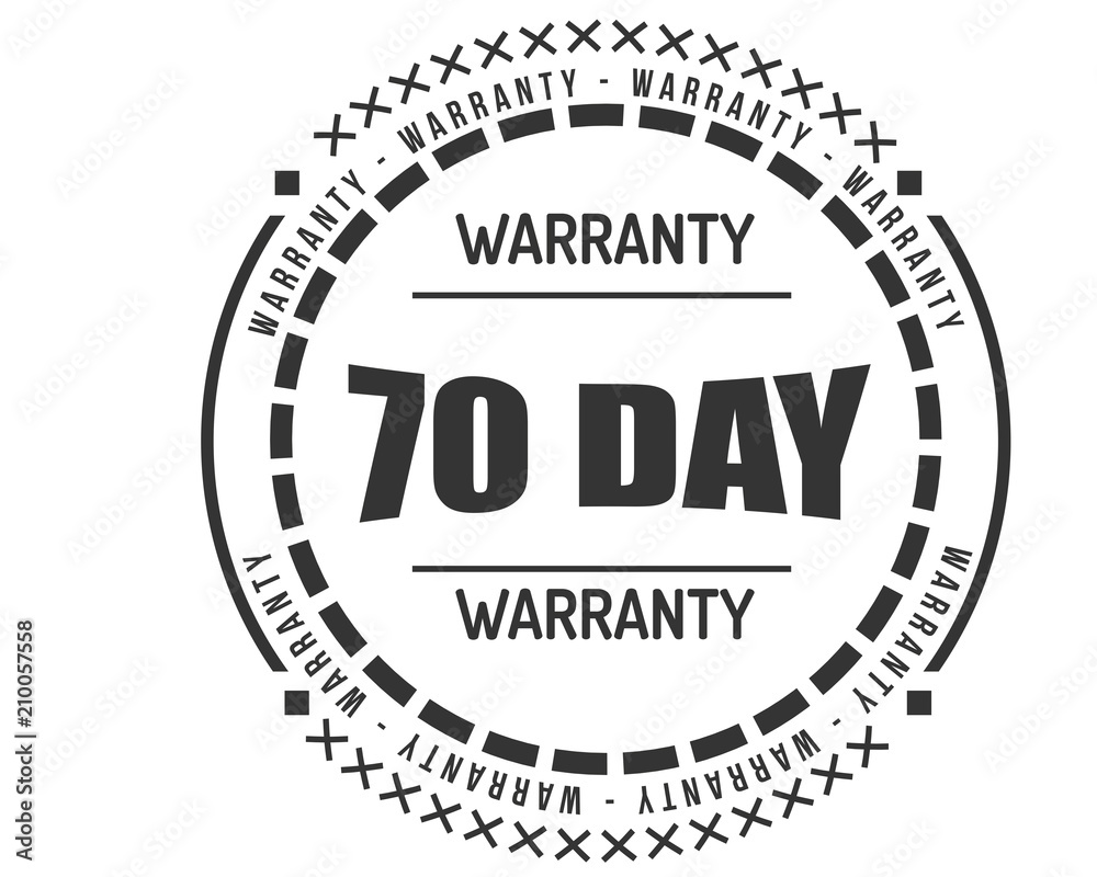 70 day warranty icon vintage rubber stamp guarantee