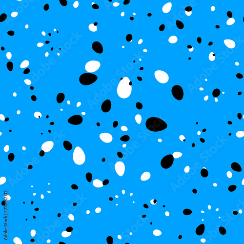 Abstract strict vector hand drawn floral seamless pattern in black and white on a goalkeeper background.
