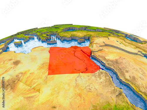 Egypt on model of Earth