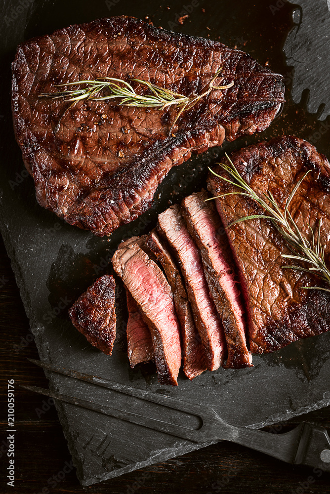 dinner for two with steaks and red wine