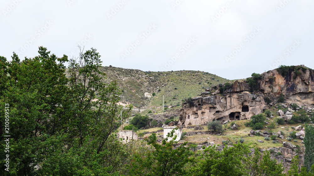 old cave houses in Ihlara Valley in Cappadocia