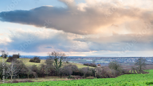 Wallpaper Mural country landscape in Alsace in winter evening Torontodigital.ca