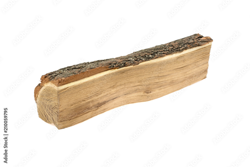 oak log on white background