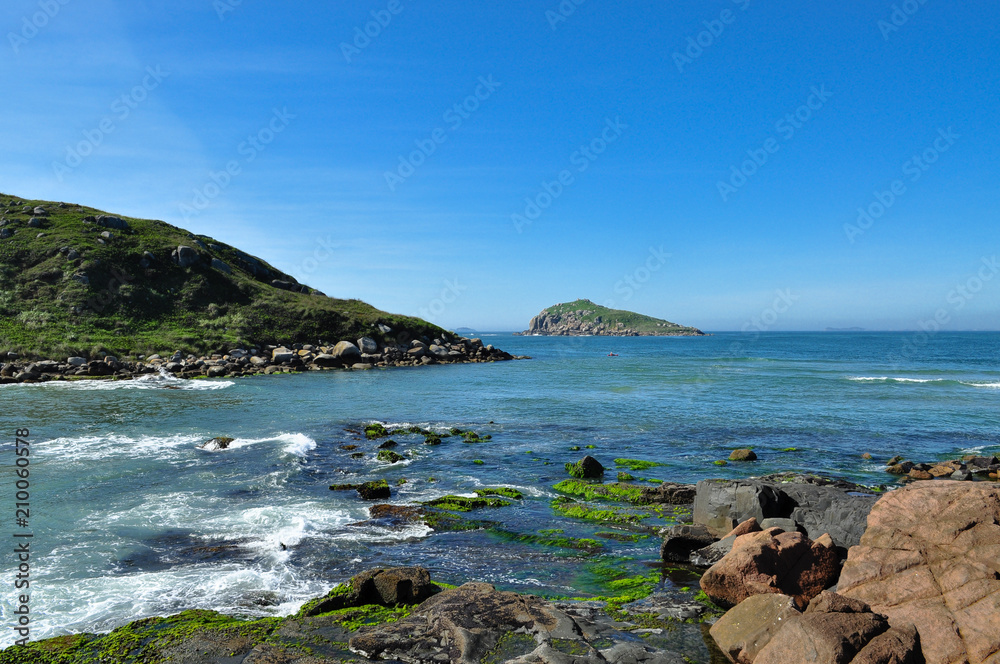 Blue sea of ​​the Brazilian south coast