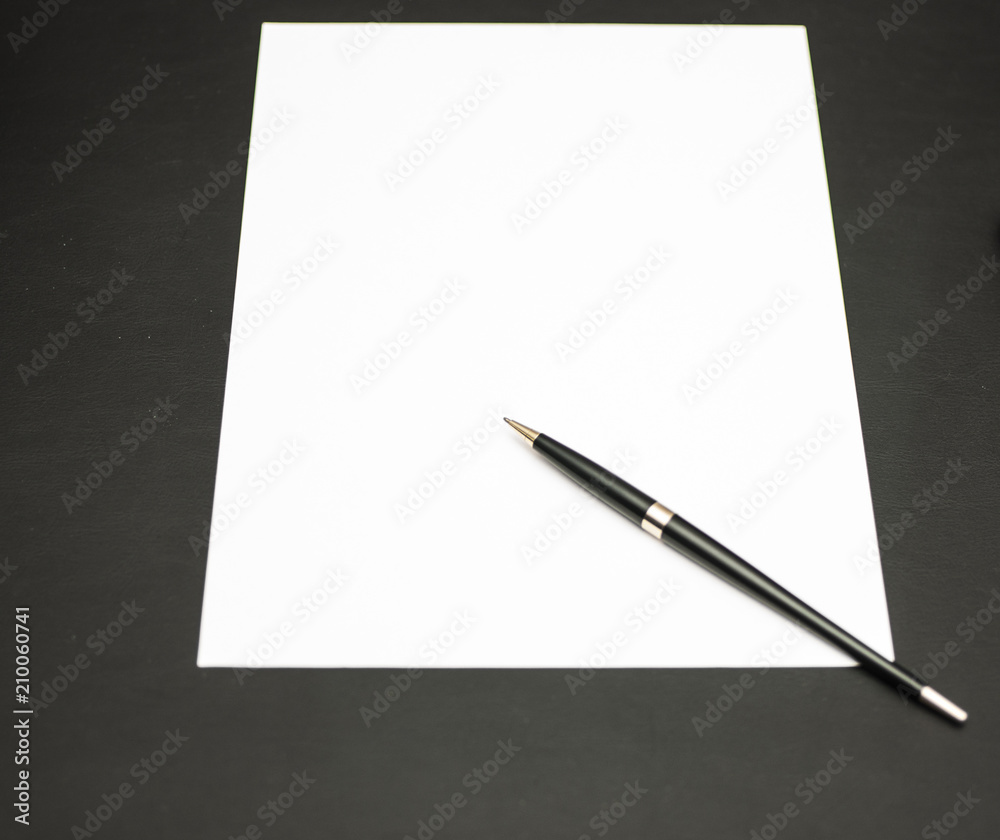 Blank paper and pen on the office table. Blank paper and pen on the office table.
