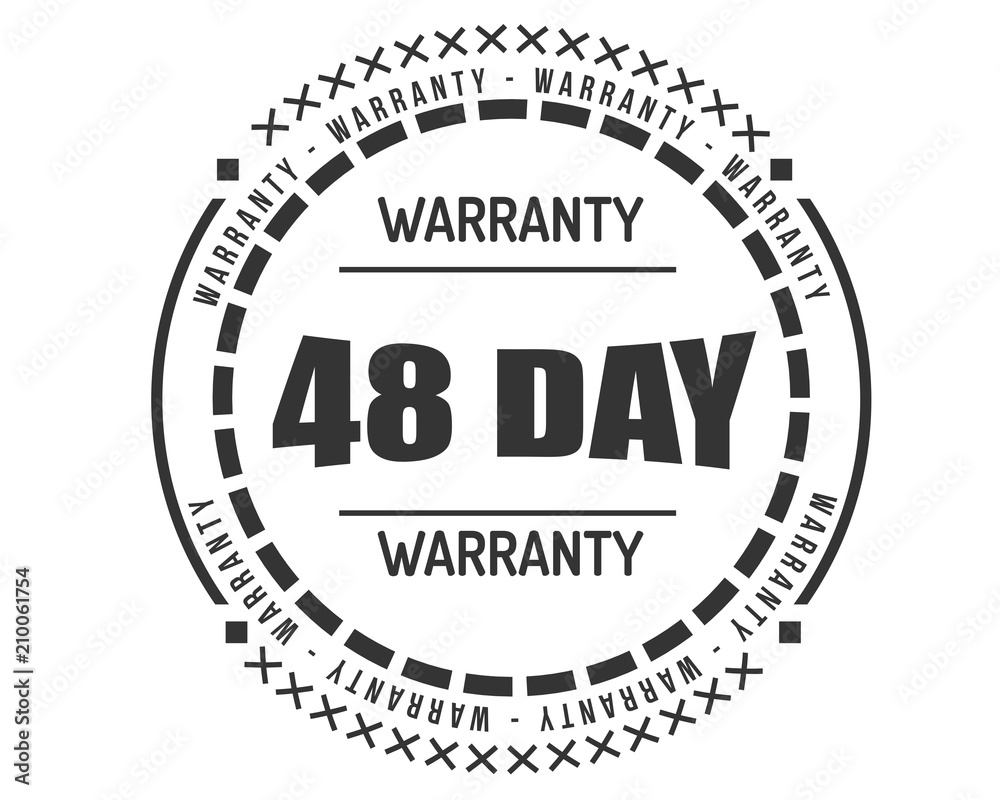 48 day warranty icon vintage rubber stamp guarantee