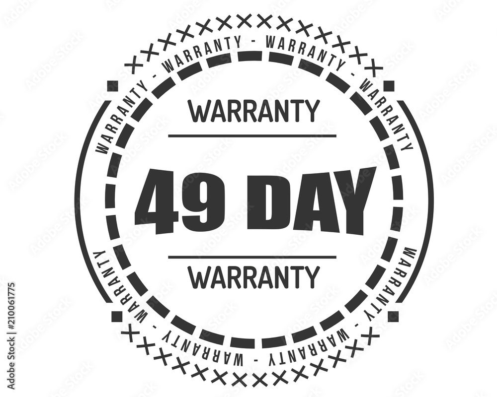 49 day warranty icon vintage rubber stamp guarantee