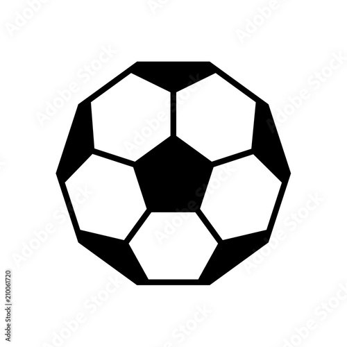 Soccer ball icon. Vector illustration in black on white background.