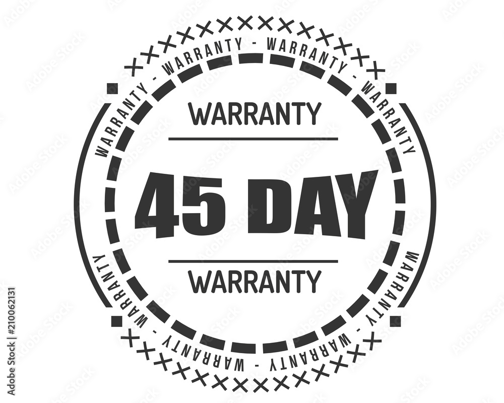 45 day warranty icon vintage rubber stamp guarantee