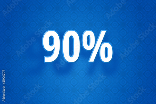 Technologie Design Illustration mit neunzig Prozent - 90% Zahl auf blauem Hintergrund