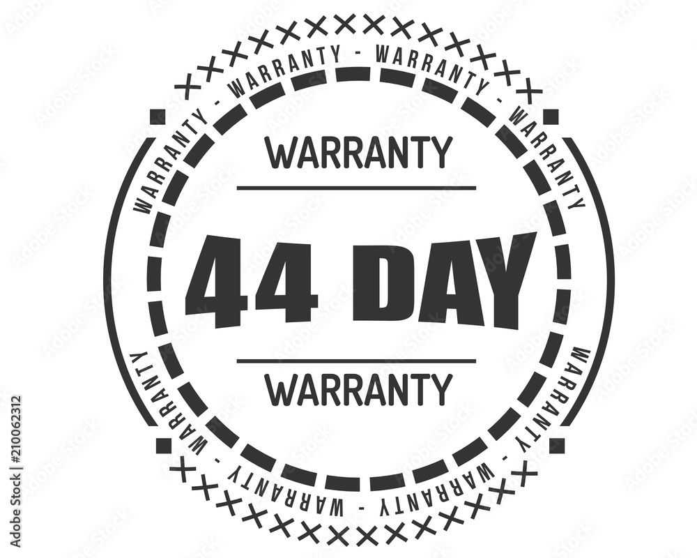 Fototapeta premium 44 day warranty icon vintage rubber stamp guarantee