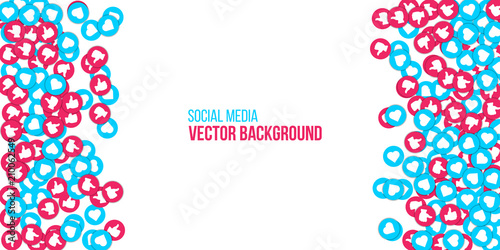 Creative vector illustration of social network icons isolated on transparent background. Art design like, heart. Abstract concept graphic for web, internet, app, marketing, SMM, CEO, business element © happyvector071