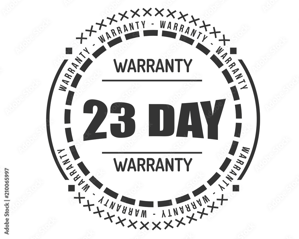 23 day warranty icon vintage rubber stamp guarantee