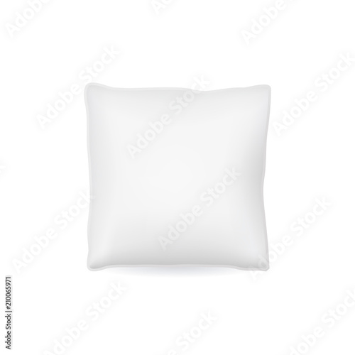 Realistic Detailed 3d Template Blank White Pillow Mock Up Set. Vector