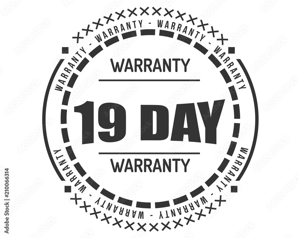 19 day warranty icon vintage rubber stamp guarantee