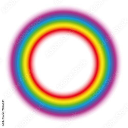 Illuminating rainbow gradient aura ring. Subtle body circle. Vector illustration on white background.