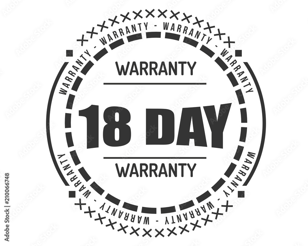 18 day warranty icon vintage rubber stamp guarantee
