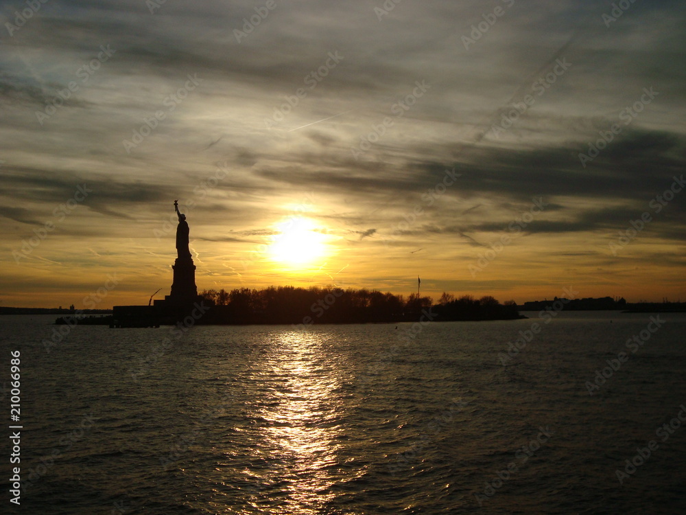 statue of liberty in twilight