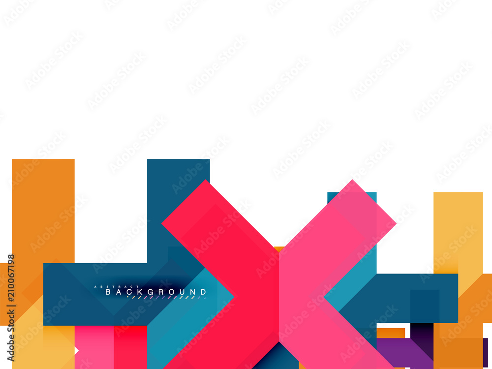 Obraz premium Multicolored abstract geometric shapes, geometry background for web banner