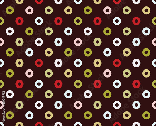 Seamless pattern of donuts