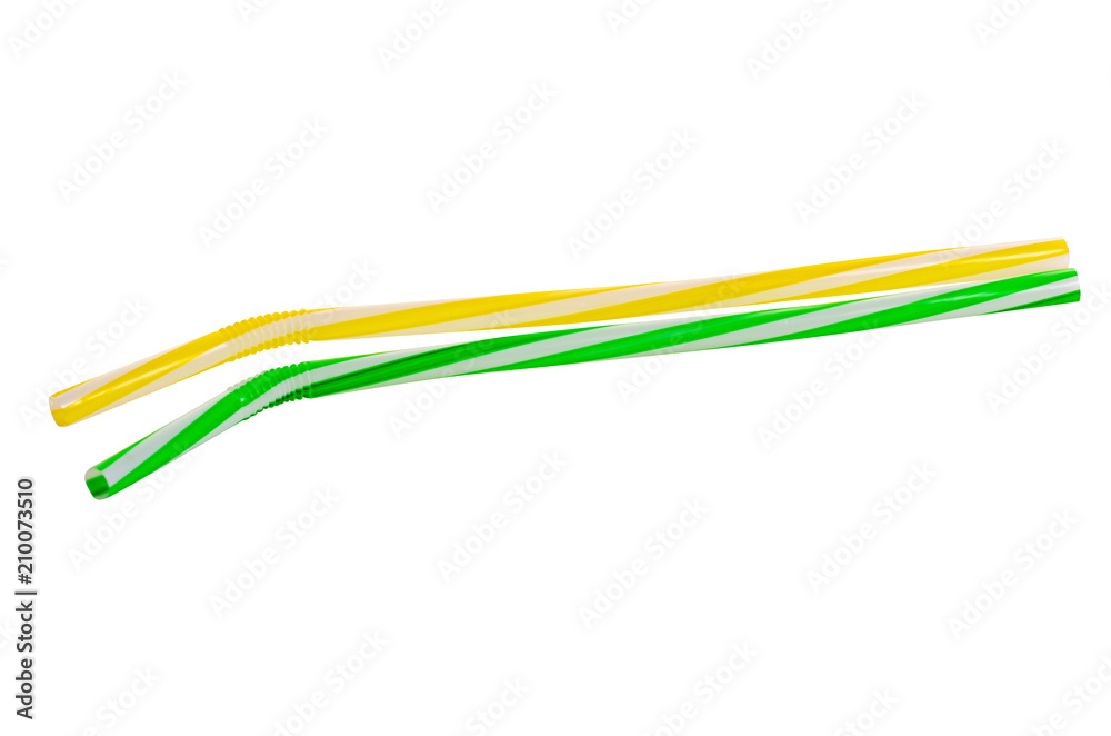 Cocktail tubes colorful on white background isolation Cocktail tubes colorful on white background isolation