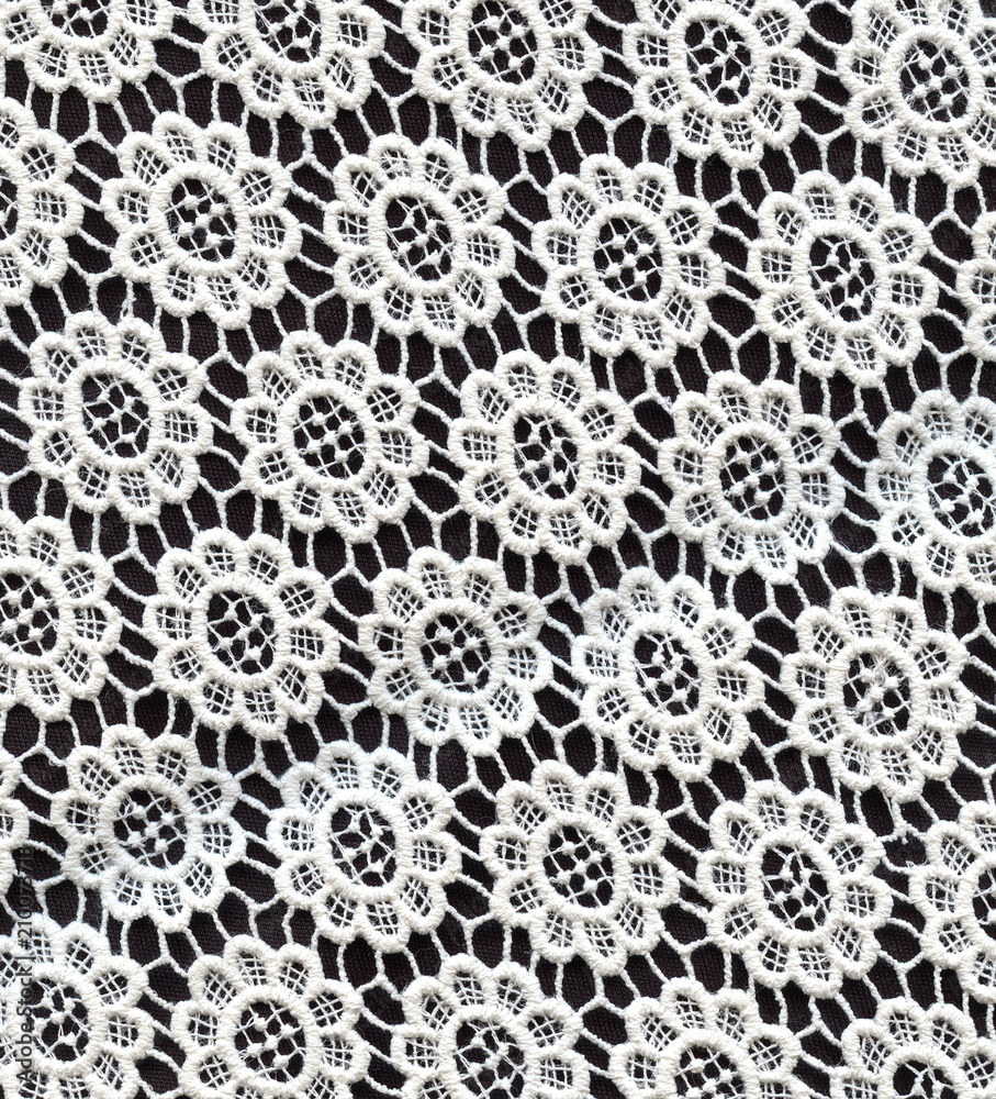 Wedding Lace Pattern. Black and White Color