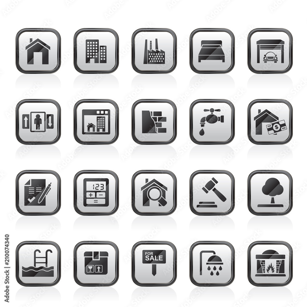 Real Estate services Icons - Vector Icon Set Real Estate services Icons - Vector Icon Set