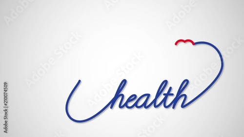 Health - stethoscope with heart icon. Healthcare medical concept motion graphic footage