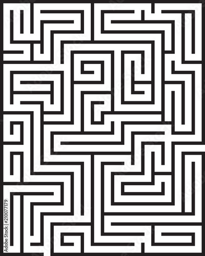 Rectangle maze isolated on white background