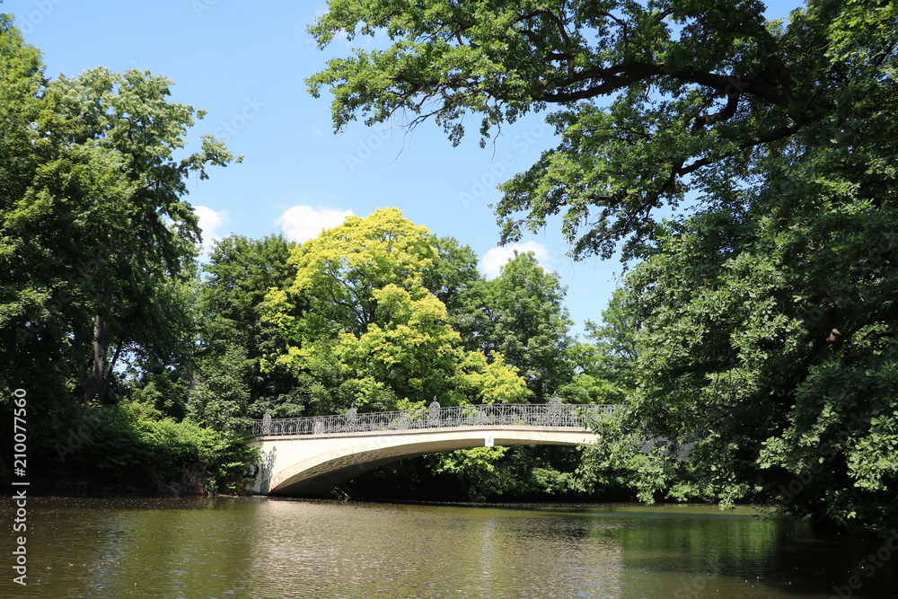 Canal cruise on the river Weiße Elster in Leipzig, Germany