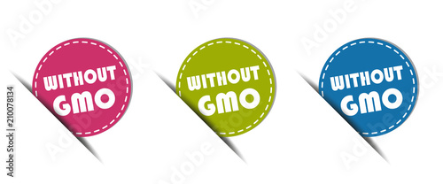 Without GMO Button - Colorful Vector Illustration - Isolated On White Background