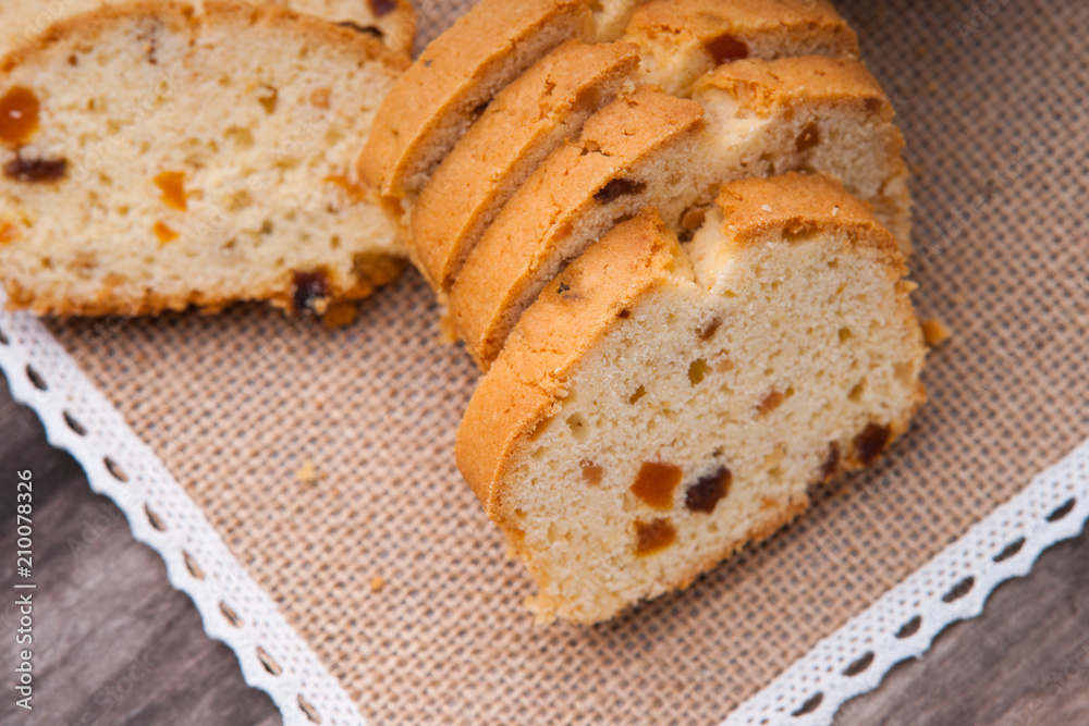 Sliced fruit cake 