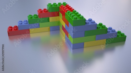 colorful building blocks 3d illustration