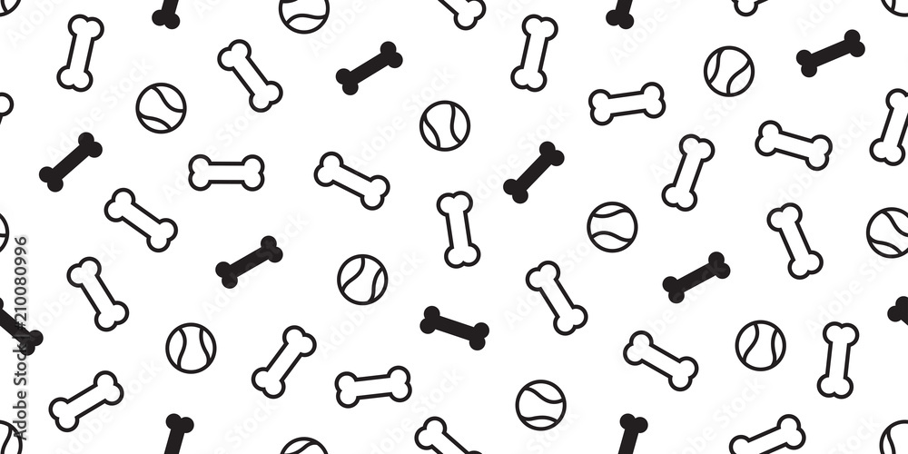 Dog Bone Seamless pattern vector french Bulldog isolated puppy tennis ball background Dog Bone Seamless pattern vector french Bulldog isolated puppy tennis ball background