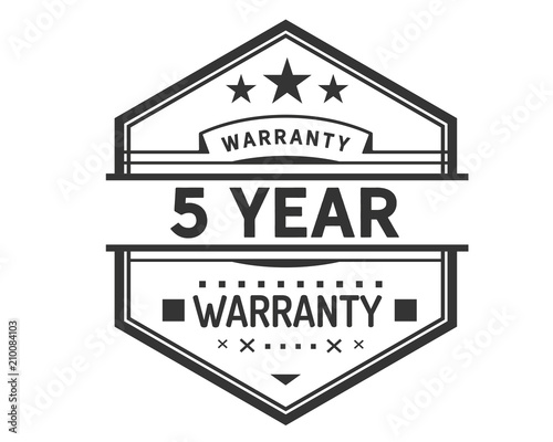 5 years warranty icon stamp