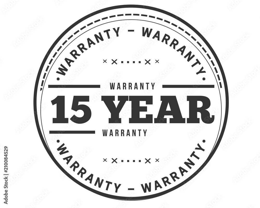 15 years warranty icon stamp