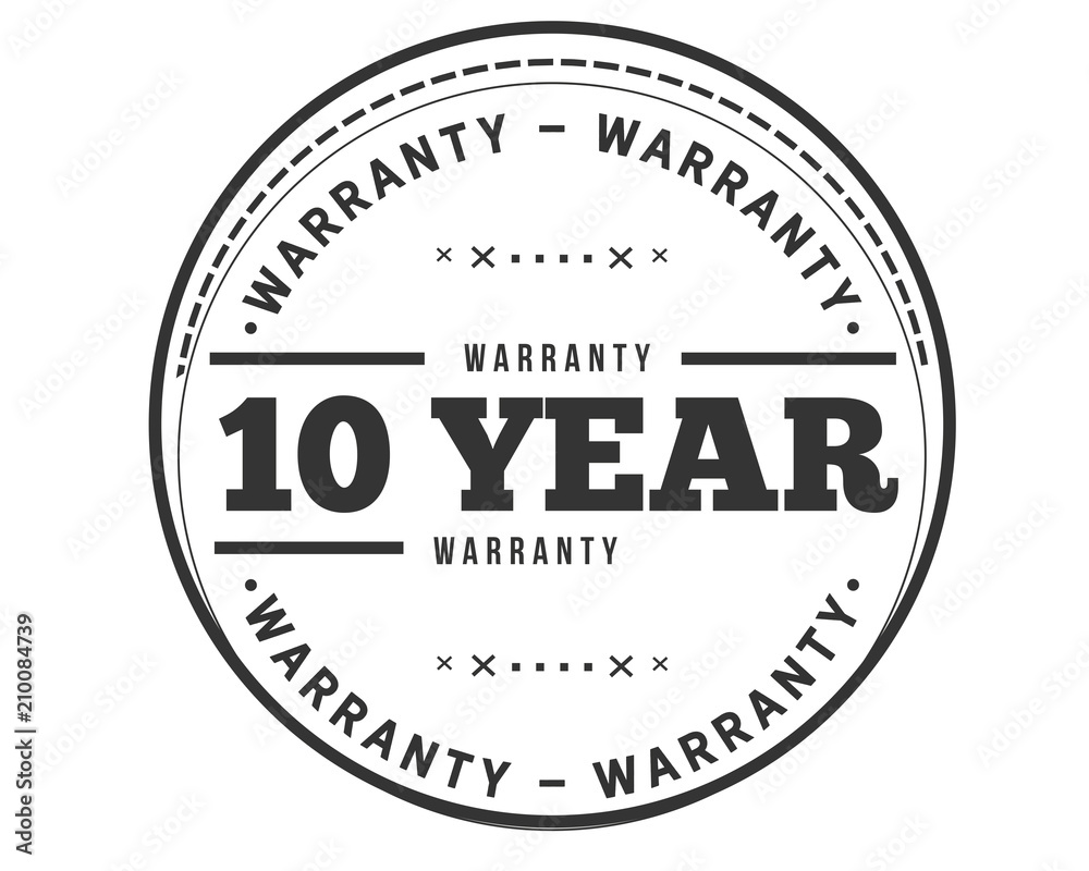 10 years warranty icon stamp