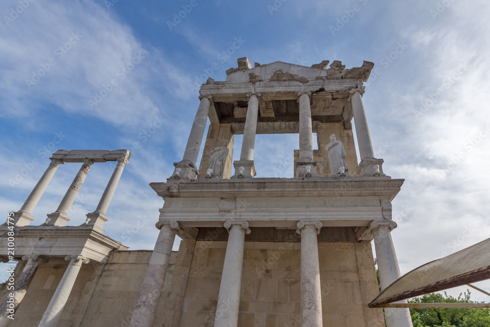 Ruins of Ancient Roman theatre in Plovdiv, Bulgaria