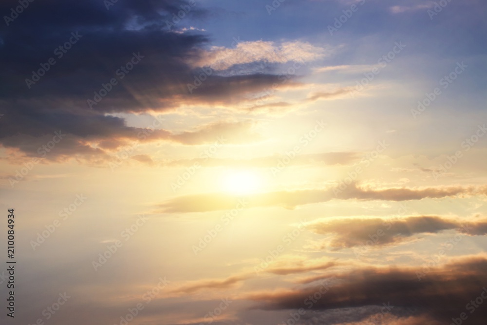 Light from sky . Religion background . beautiful cloud . background sky at sunset and dawn . 
