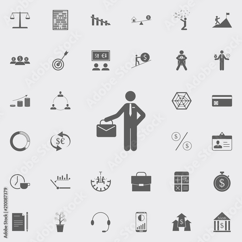 business man with a diplomat icon. Detailed set of Finance icons. Premium quality graphic design sign. One of the collection icons for websites, web design, mobile app