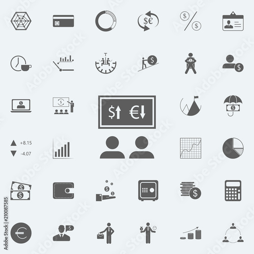 people are watching the change in the exchange rate icon. Detailed set of Finance icons. Premium quality graphic design sign. One of the collection icons for websites, web design