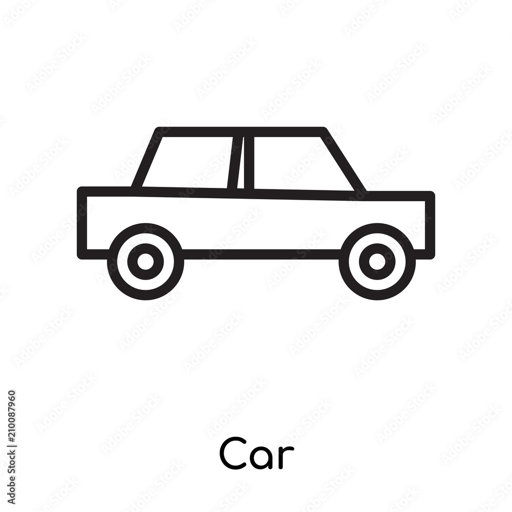 Car icon vector sign and symbol isolated on white background, Car logo concept