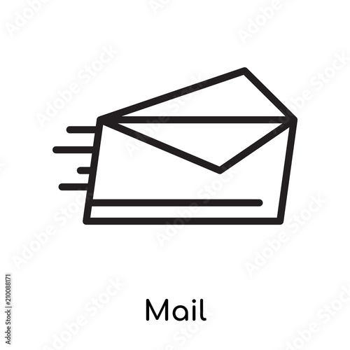 Mail icon vector sign and symbol isolated on white background, Mail logo concept