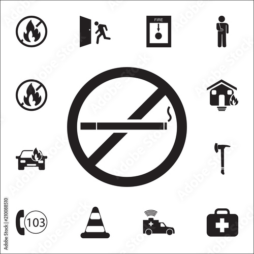 No smoking icon. Detailed set of fire guard icons. Premium quality graphic design sign. One of the collection icons for websites, web design, mobile app photo