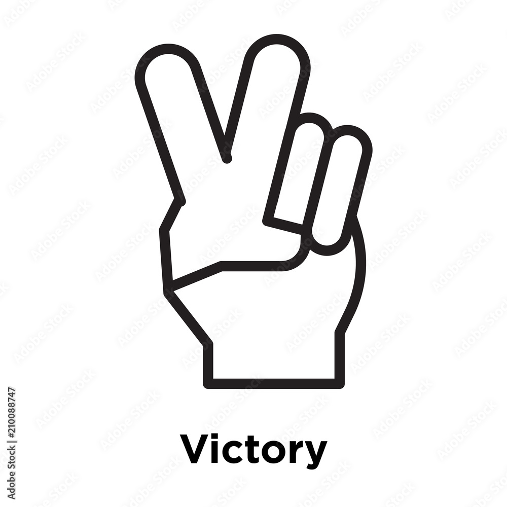 Victory icon vector sign and symbol isolated on white background, Victory logo concept Victory icon vector sign and symbol isolated on white background, Victory logo concept